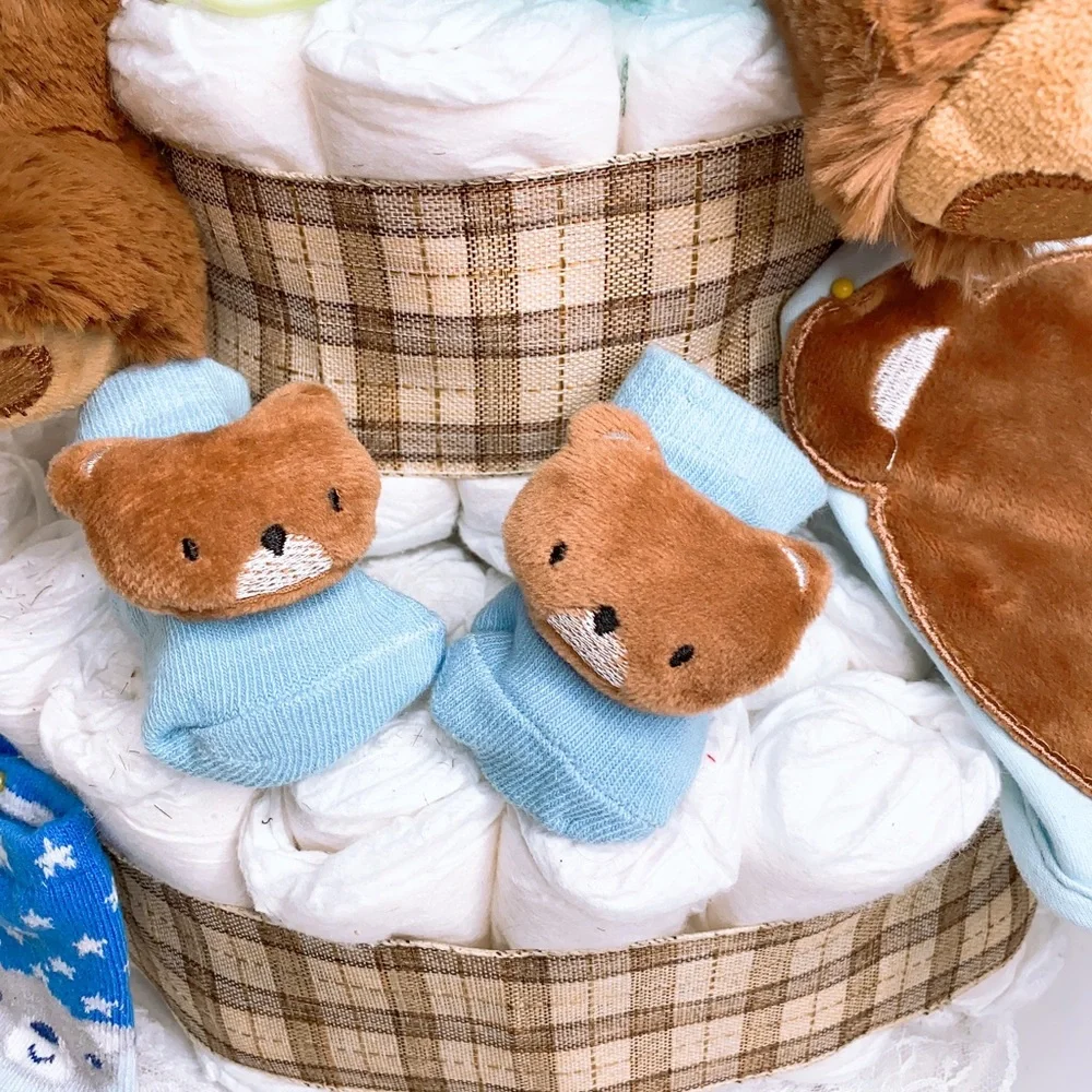 Teddy Bear Diaper Cake